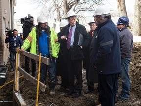 Toronto Mayor John Tory visits a TCHC construction project in Toronto on Monday, March 30, 2015. (Craig Robertson/Toronto Sun)