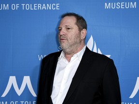 Harvey Weinstein, Co-Chairman of The Weinstein Company and recipient of the Humanitarian Award from the Simon Wiesenthal Center poses in Beverly Hills, California March 24, 2015. REUTERS/Kevork Djansezian
