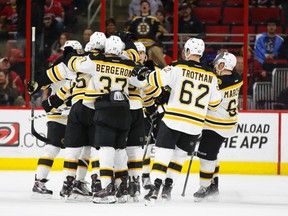 Bruins fans are hoping the team didn't jinx itself by announcing playoff tickets for sale. (Reuters)