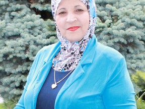 Poet and author Najah Shuqair will be signing and selling copies of her collection of poems Sarnia, You Are In My Heart at Lambton Mall every Saturday during the month of April. Half of the proceeds will go towards the Canadian Diabetes Association. (CARL HNATYSHYN, QMI Agency)