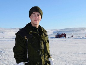 Cpl. Chase Kilbourne from 31 Canadian Engineer Regiment (The Elgins)  at the Canadian Armed Forces Arctic Training Centre in Resolute Bay, Nunavut during NOREX 2015 this past weekend.
(Contributed photo)