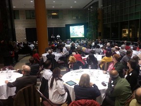 Nearly 200 people registered to participate Tuesday night in the first consultation on a new Ottawa Public Library central branch. The event was at City Hall. (JON WILLING/OTTAWA SUN)