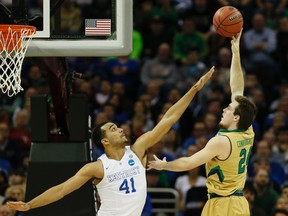 Kentucky's Trey Lyles tries to block a shot against Notre Dame. (USA TODAY SPORTS)