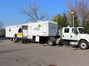 Submitted photos of the CNIB Eye Van which will be in Cochrane April  1st to April 17th referrals are required for an appointment.