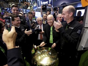GoDaddy CEO Blake Irving rings the opening bell as web hosting company GoDaddy makes its initial public offering at the New York Stock Exchange April 1, 2015. REUTERS/Brendan McDermid