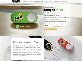 Amazon Dash button. (Website screenshot)