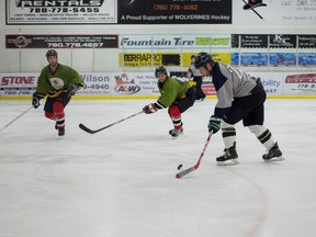 A Sniper Energy player goes on the offensive during the A Division final of the Bob Deatherage Memorial tournament, at the Scott Safety Centre on Sunday March 29, 2015.

Adam Dietrich | Whitecourt Star