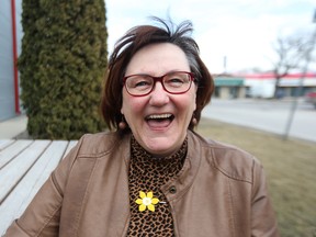 Cathy Burgess, spokeswoman for the Manitoba division of the Canadian Cancer Society's Daffodil campaign, is photographed on Wed., April 1, 2015.