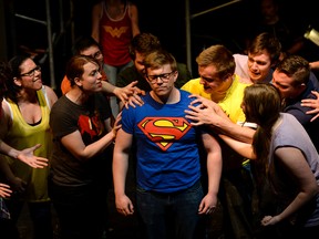 Trevor Richie, who plays Jesus in Musical Theatre Productions? rendition of Jesus Christ Superstar, rehearses at the McManus Studio Theatre in London. The show runs Friday through April 11. (ANDREW LAHODYNSKYJ, Special to The Free Press)