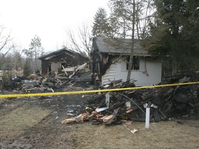 A man died from injuries suffered during a fire on Albert St. in Otterville on March 27. Firefighters from Township of Norwich Station 1, Oxford County OPP and Oxford EMS responded to the fire at about 11 p.m. Police and the Ontario Fire Marshal's Office are investigating. JOHN TAPLEY/FOR THE NORWICH GAZETTE