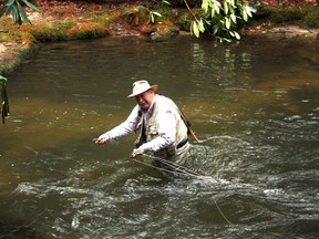 Neil with a Blue Ridge rainbow trout