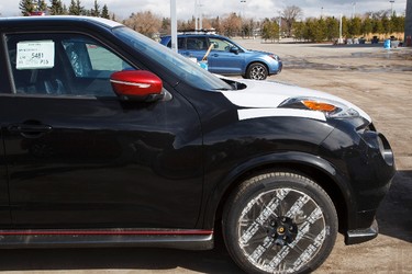 A Nissan Juke is seen after deliver for setup for the 2015 Edmonton Motorshow at Edmonton Expo Centre in Edmonton, Alta., on Thursday, April 2, 2015. The show runs from April 9 to 12, 2015. The Precious Metal Gala is on April 8 at 6:30 p.m. Ian Kucerak/Edmonton Sun/ QMI Agency