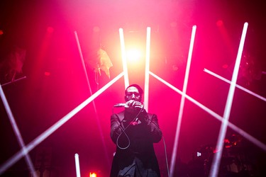 Marilyn Manson performs at the Shaw Conference Centre in Edmonton, Alta., on Thursday, April 2, 2015. Codie McLachlan/Edmonton Sun/QMI Agency