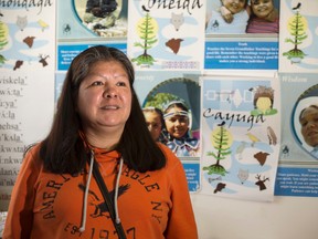 Leona Antone, 51, has been going to the Atlohsa Native Family Healing Services in London for a year and a half. She says she feels safe there and that it feels like home ? she gets to talk to friends and everyone shares stories. (ANDREW LAHODYNSKYJ, Special to The Free Press)