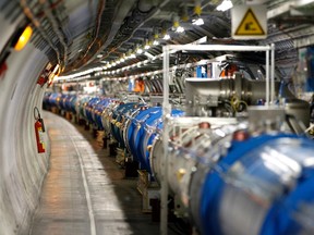 A general view of the Large Hadron Collider (LHC) experiment is seen during a media visit at the Organization for Nuclear Research (CERN) in the French village of Saint-Genis-Pouilly, near Geneva in Switzerland, on July 23, 2014. (REUTERS/Pierre Albouy)