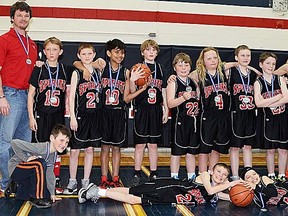 Belleville Spirits atom boys basketball team finished second at the OBA Eastern Ontario championships held recently in Cornwall. (Submitted photo)