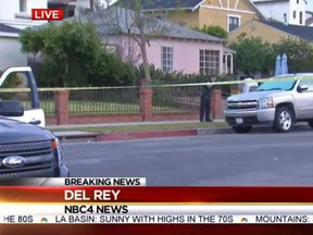 An eight-year-old boy was in critical but stable condition on Monday after he was hit in the head by a stray bullet while he slept at his Los Angeles home. (NBC4 News video screengrab)