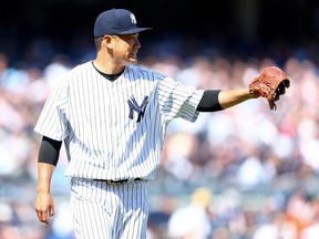 Yankees’ Masahiro Tanaka hit 94 mph just once on Monday. (AFP/PHOTO)