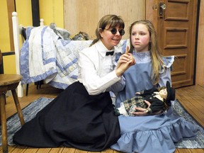 Carol Graham, left, and Megan Huizinga star in The Miracle Worker, to be presented at Victoria Playhouse Petrolia on April 24, 25 and 26. It's a production of Petrolia Community Theatre. (BRENT BOLES, QMI Agency)