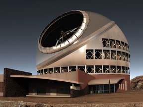 Side view rendition of the Thirty Meter Telescope.
(Photo provided)