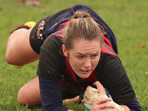 BSS grad Amanda Blair of the SLC Vikings women's rugby squad. (St. Lawrence College Athletics photo)