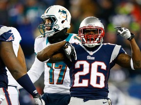 Will Allen, formerly of the New England Patriots, celebrates following a sack on December 30, 2012.  (Jared Wickerham/AFP)