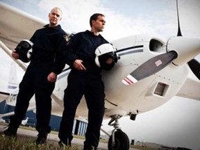 Two Saskatoon officers in front of their, "air support unit."

(Courtesy Saskatoon Police)