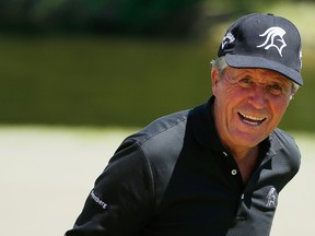 Gary Player of South Africa walks off a green during the 3M Greats of Golf at the Insperity Invitational on the Tournament Course at the Woodlands Country Club on May 3, 2014. (Scott Halleran/Getty Images/AFP)