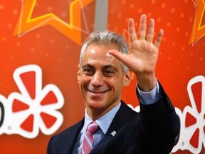 Chicago's Mayor Rahm Emanuel attends an opening ceremony for the Yelp Inc. offices in Chicago, Illinois, March 5, 2015.  REUTERS/Jim Young