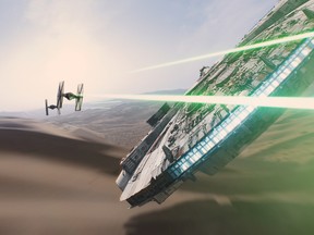 A screengrab from the trailer for "Star Wars: The Force Awakens."