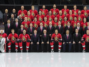 The Ottawa Senators pose for their team photo, April 8, 2015. Errol McGihon/Ottawa Sun/QMI Agency