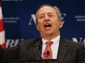 Lawrence Summers delivers remarks at the National Association for Business Economics Policy Conference in Arlington, Virginia February 24, 2014.   REUTERS/Gary Cameron