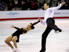 Lubov Iliushechkina and Dylan Moscovitch, both of Toronto, compete in the Senior Pair Free Skate at the 2015 Canadian Tire National Skating Championships in Kingston on Jan. 24. The pair will skate Saturday and Sunday at the Constantine Arena. (Ian MacAlpine/The Whig-Standard)