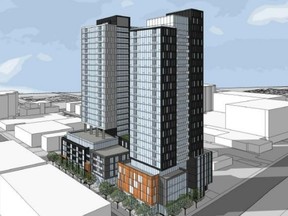 Richcraft Homes wants to build two high rises, at 24 and 25 storeys, at Scott St. and Parkdale Ave. Source: Planning application