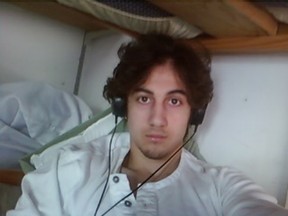 This handout image of Dzhokhar Tsarnaev was presented to jurors on March 23, 2015 , in Boston. (AFP PHOTO/U.S. Department of Justice)