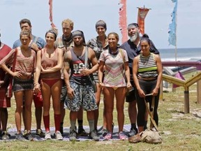 The remaining Survivors line up before the challenge during the eighth episode of SURVIVOR on the 30th season, Wednesday, April 8 on CBS. (Robert Voets/CBS)