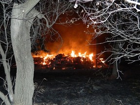 Fire destroyed this vacant home in the RM of Cornwallis early Tuesday morning. (RCMP PHOTO)