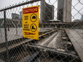 Nathan Phillips Square is under construction again, and Mayor John Tory isn't happy about it. (CRAIG ROBERTSON/Toronto Sun)