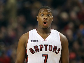 Raptors guard Kyle Lowry hopes to return from injury on Friday night. (USA TODAY SPORTS)