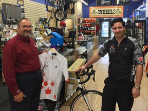 Dave and Stewart Lebert are riding in Battlefield Bike Ride 2015 in June in support of Wounded Warriors Canada. Dave is a St. Thomas resident and they will honour local soldiers buried in the Netherlands.