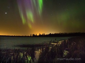 The northern lights over Elk Island National Park, April 9, 2015. (Max Maudie photo)