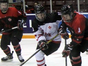 Sarnia Sting forward Jordan Kyrou was one of six underage players named to Team Canada's Under-18 pre-competition camp roster. Kyrou also played for Canada White at the World Under-17 Hockey Challenge in Sarnia-Lambton in November 2014. (Terry Bridge, The Observer)