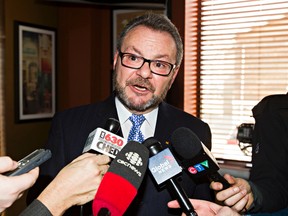 Former city councillor Tony Caterina announces his candidacy to run for the Progressive Conservatives in the next election for the riding of Edmonton-Beverly-Clareview at the Boston Pizza on 33 Street and 118 Avenue in Edmonton, Alta., on Thursday, April 2, 2015. Codie McLachlan/Edmonton Sun