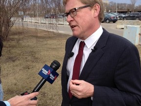NDP candidate David Eggen says cost-cutting measures have led to AHS disposing of dialysis waste in unsafe ways. KEVIN MAIMANN/EDMONTON SUN