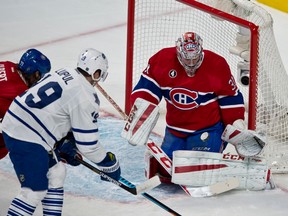 The Canadiens' Carey Price faces the Leafs in Montreal on Feb. 28, 2015. (Pierre-Paul Poulin/QMI Agency)