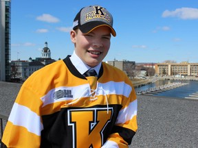 Robbie Burt from the Mississauga Rebels Minor Midget AAA selected in the first round of the 2015 OHL Draft by the Kingston Frontenacs. Steph Crosier, The Whig-Standard, QMI Agency