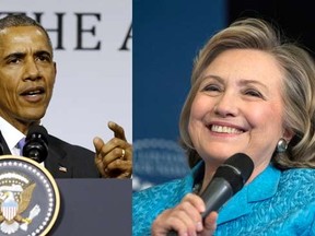 Barack Obama and Hilary Clinton. 

(REUTERS)