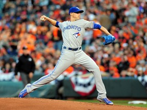 Toronto Blue Jays pitcher Aaron Sanchez (41) throws a pitch in the first inning against the Baltimore Orioles at Oriole Park at Camden Yards.  Evan Habeeb-USA TODAY Sports