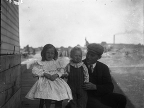 John H. Gillespie with two children in Sudbury.