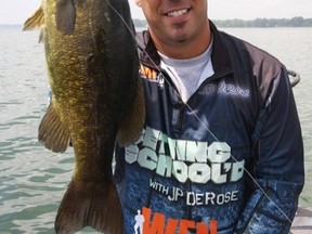 Television fishing show host JP Derose shows a nice bass in this photo. Derose headlines a fishing seminar to be held Wednesday at the Howard Johnsons in Subury.